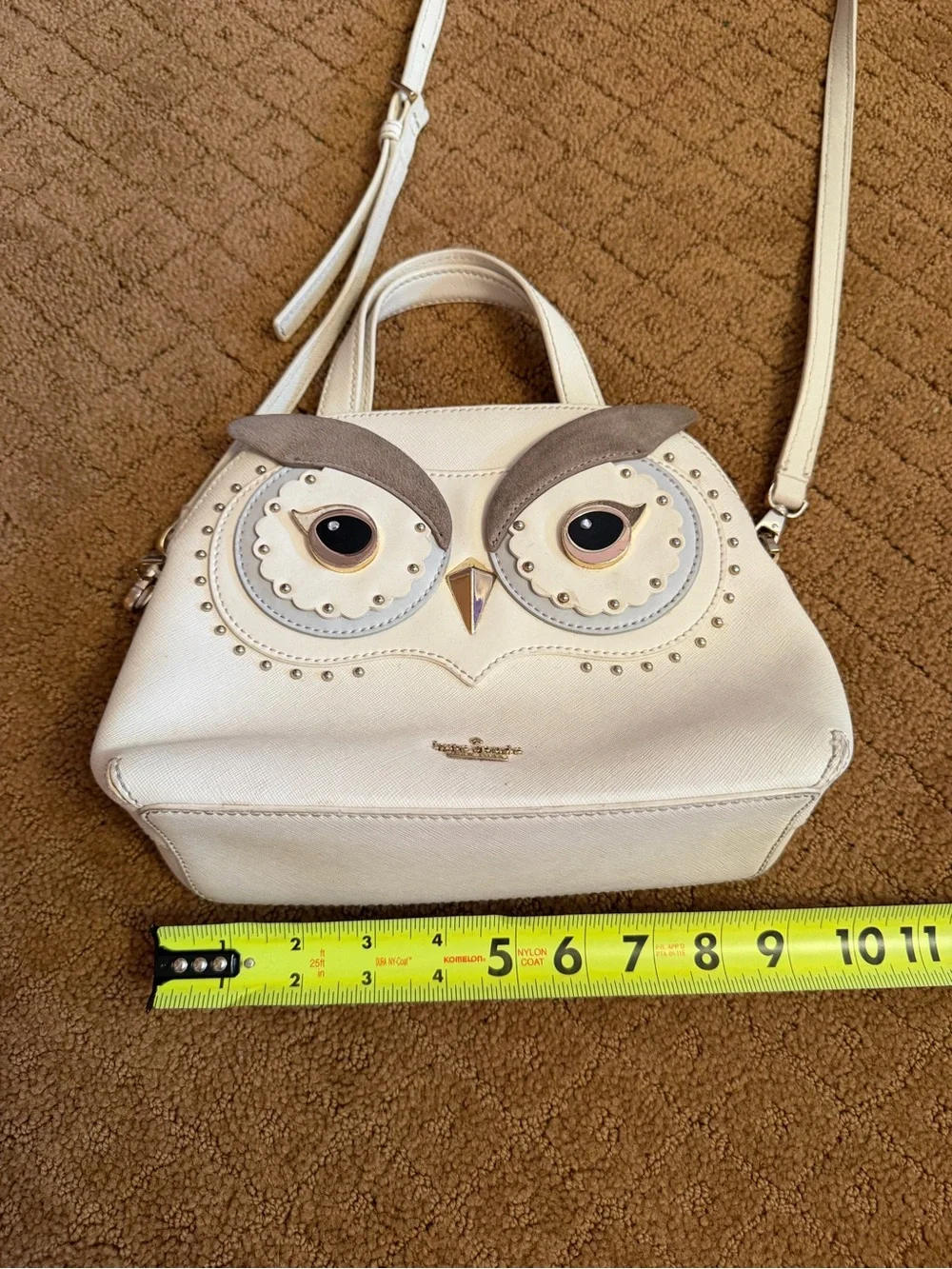 Kate spade bright white owl 2017 limited edition leather crossbody bag